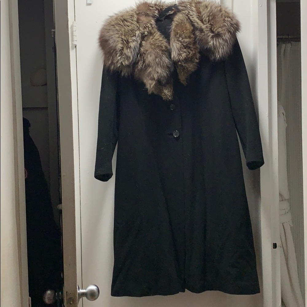 Vintage Fur collar Wool Coat